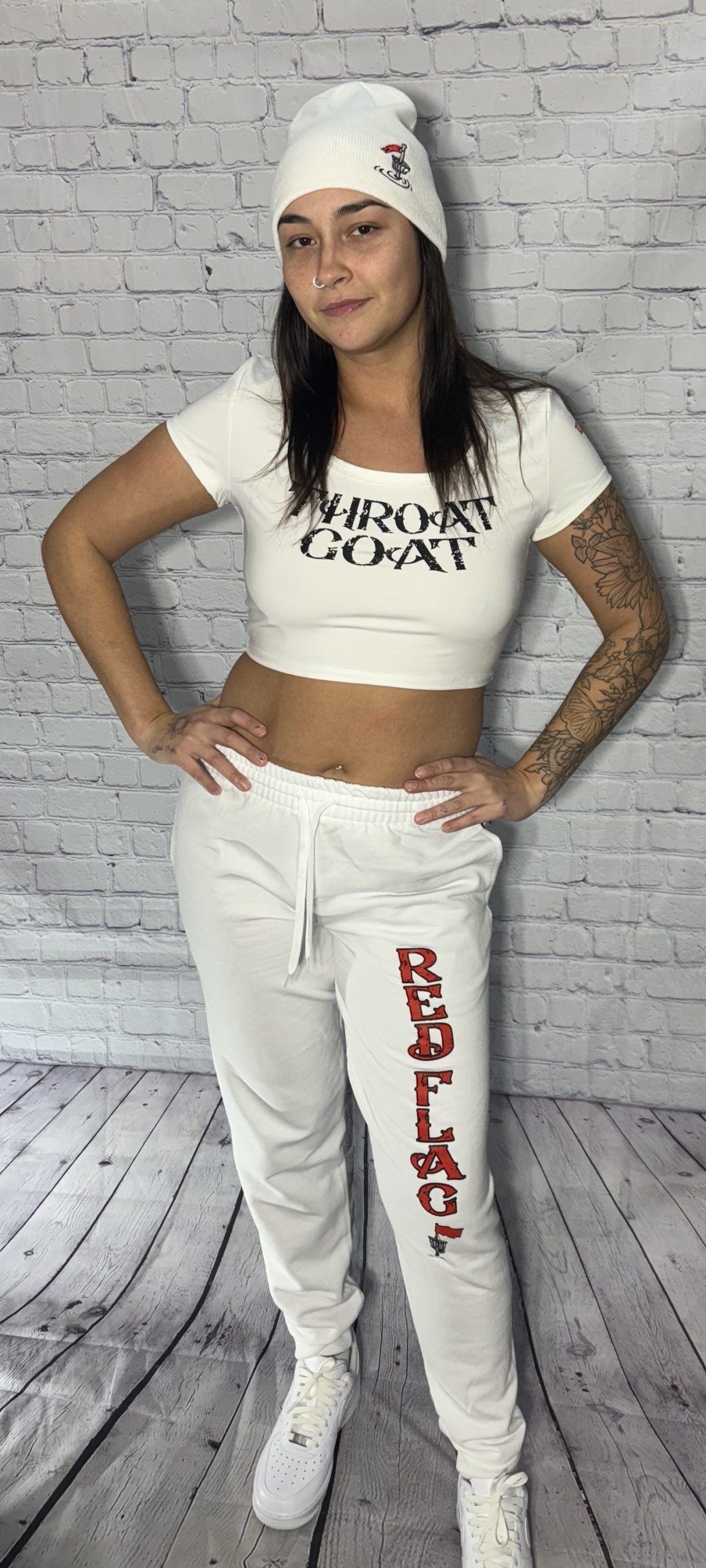 White sweat pants image 2